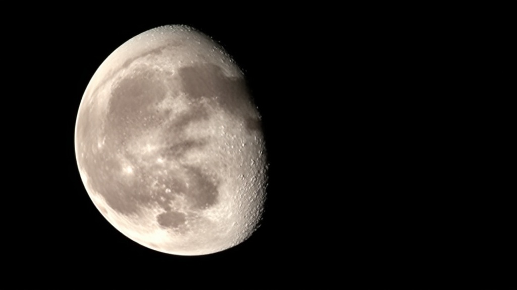 双眼鏡で月面を観察するイメージ：クレーターと海が見える月の表面